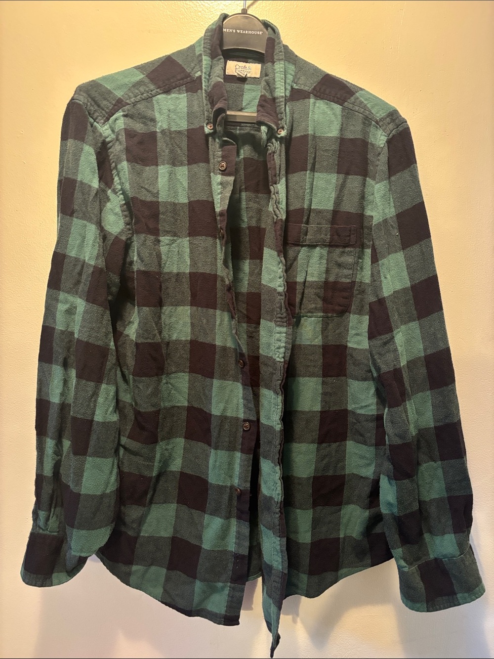 croft & barrow Green and Black Plaid Shirt Jacket
